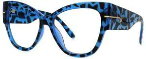 VOOGLAM Oversize Cateye Blue Light Glasses for Women Anti Eyestrain Dry Eyes Computer Phone TV Eyewear Blue Tortoise Elektra VFP0256-04