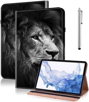 VODEFOX Case for Kindle Fire HD 8 & 8 Plus Tablet (12th/10th Generation,2024/2022/2020),Folio Slim Fit Stand PU Leather Wallet Shockproof Cover with Card Slots for Fire HD 8 Tablet 8 Inch- Lion