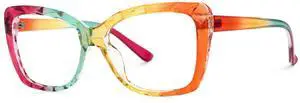 VOOGLAM Blue Light Glasses for Women Rectangle Gaming Glasses Anti Eyestrain Dry Eyes UV Computer Phone TV Eyewear Fashion Letitia Colorful GJGP797619-13 Trend