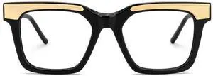 VOOGLAM Rectangle Glasses for Women Men Non-prescription frames eyeglasses Black Feleti GJGX211017-01