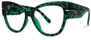 VOOGLAM Oversize Cateye Blue Light Glasses for Women Anti Eyestrain Dry Eyes Computer Phone TV Eyewear Animal Elektra GJGP000256-07