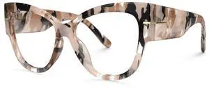 VOOGLAM Oversize Cateye Blue Light Glasses for Women Anti Eyestrain Dry Eyes Computer Phone TV Eyewear Pattern Tortoise Elektra GJGP000256-11