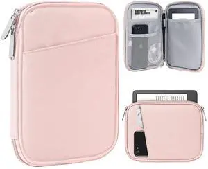 TiMOVO 6-7 Inch Tablet Sleeve for All-New Kindle Paperwhite/Colorsoft Signature Edition, Protective Sleeve Cover Case with Pocket for Kindle E-Reader/Oasis, Pink