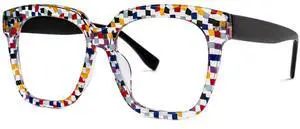 VOOGLAM Blue Light Glasses for Women Computer Phone TV Anti Eyestrain Dry Eyes Square Pattern Martha GWA012457-05