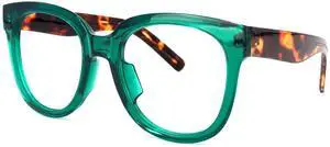 Vooglam Dark Green Square Eyeglasses Glasses for Women with Clear Lens Vernetta OP049594-01