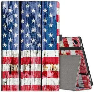VORI Case for  Fire HD 10 Tablet (9th/7th/5th Generation,2019/2017/2015 Release) - Premium PU Leather Slim Fit Smart Stand Cover with Auto Wake/Sleep for Fire HD 10.1", American Flag