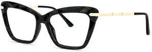 VOOGLAM Blue Light Glasses for Women Cute Computer Office with Trending Frame Glasses Black Annie VFP0270-03