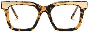 VOOGLAM Rectangle Glasses for Women Men Non-prescription frames eyeglasses Tortoise Feleti GJGX211017-03