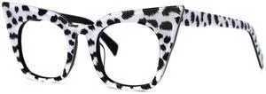 VOOGLAM Cateye Blue Light Glasses for Women Anti Eyestrain Dry Eyes Computer Phone TV Eyewear Black White Leopard