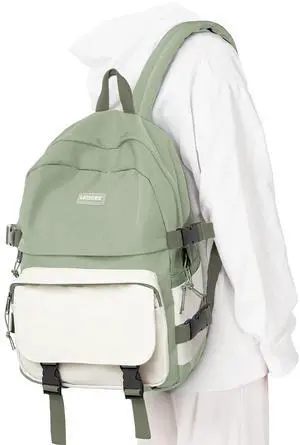 weradar Lightweight Backpacks For Middle School Teens Boys Girls,Students College Backpack,Cute High School Bags For Women Men,Simple Book bag(Green)