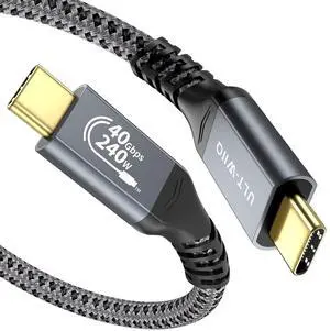 6.6FT USB4 Cable for Thunderbolt 4, 240W USB C to USB C Fast Charging, 8K/6K@60Hz Video and Power, PD 3.1 Monitor Display, 40Gbps High Speed Data Transfer, Cable for iPhone 16/Samsung Series