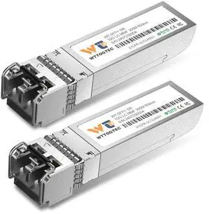 WTTOGTEC 10GBase-SR SFP+ LC Transceiver, 10G 850nm Multimode SFP Module, Up to 300 Meters, for Cisco SFP-10G-SR, Meraki MA-SFP-10GB-SR, Ubiquiti UniFi UF-MM-10G, Fortinet, TP-Link, and More