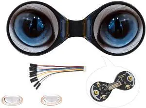 0.71inch Double Eye Round LCD Display Module Compatible with Raspberry Pi Pico/Pico W, ESP32 / Arduino, 160x160 Resolution, IPS Panel, 65K Colors, SPI Interface