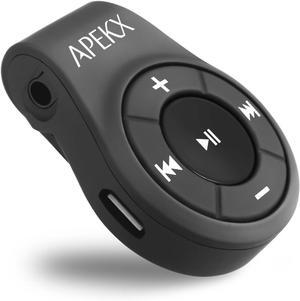 Clip Bluetooth Audio Adapter for Headphones Headset Speaker Wireless Receiver with MIC for Hands-Released Call and Music
