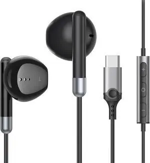 USB C Headphones for iPhone 17 16 15 Pro iPad Pro, USB Type C Earphones USB C Wired Earbuds Microphone Volume Control for Samsung S25 S24 Ultra S23 S22 S21 Note20 A54, Pixel 9 8 7 6 6a 5 4,OnePlus9
