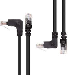 Cable Matters 10Gbps Combo-Pack 90 Degree Cat 6 Ethernet Cable - 5ft, Cat6 Right Angle Ethernet Cable (Right Angle Up and Down Connectors)