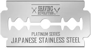 SHAVING REVOLUTION 100 Count Men's Safety Double Edge Razor Blades for Shaving - Platinum Japanese Stainless Steel Double Razor Shaving Blades for a Smooth, Precise and Clean Shave