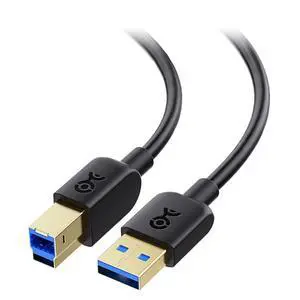 5Gbps Long USB 3.0 Cable - 10ft USB A to B Cable USB3 Cord with Type-B 3.0 Connector for Hard Drive Enclosure/Built-in Hub and More Black