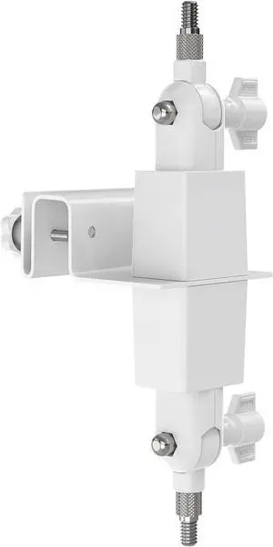 Holicfun 2-in-1 Gutter Mount for Outdoor Camera and Solar Panel - No-Drill Mounting Bracket, 360° Adjustable, Compatible with Ring, Arlo, Eufy, Wyze, Tapo Security Cameras & Solar Panels - White