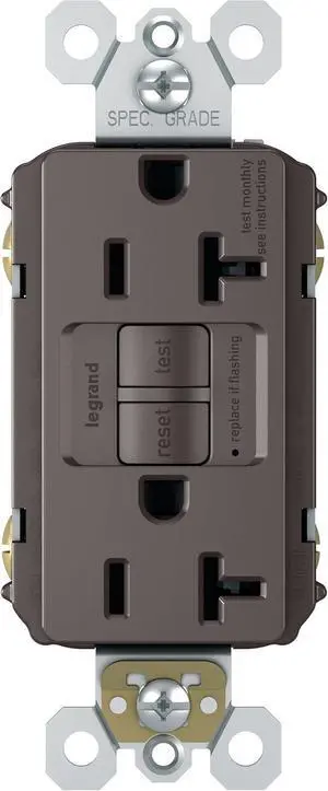 Legrand radiant 2097CCD12 20 Amp GFCI Self Test Decorator Duplex Outlet, Brown (1 Count) Legrand radiant 2097CCD12 20 Amp GFCI Self Test Decorator Duplex Outlet, Brown (1 Count)