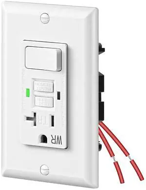 DEWENWILS 20A GFCI Switch Outlet Combo, Tamper-Resistant GFCI Electrical Outlet, 20 Amp GFCI Outlet, Weather Resistant Ground Fault Circuit Interrupter, Self-Test with LED Indicator, ETL Listed, White
