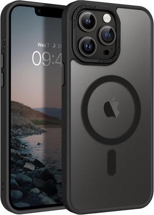 BENTOBEN Magnetic for iPhone 13 Pro Max Case, [Compatible with MagSafe] Translucent Matte Frosted Anti-Fingerprint Slim Shockproof Women Men Protective Cover Case for iPhone 13 Pro Max 6.7",Black