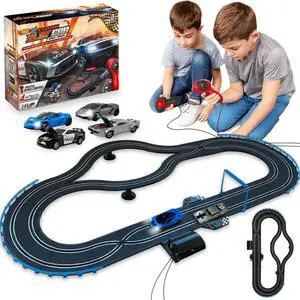 Slot Car Race Track Sets, Race Tracks for Kids Ages 4-8, Remote Control Car for Toddlers 1-3, Toy Car Racetrack for Boys & Girls, Advanced Set