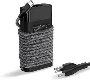 65W 45W USB C Charger for HP Laptop Fast Power Adapter with Nylon Braided Cord for travel, Replacement for HP Chromebook, EliteBook, Spectre, Envy, ProBook and All USB-C Laptop, Table, Phone, and More