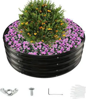 12 Inch Tall 36 Inch Diameter Round Black Raised Garden Bed Kits Outdoor 12 Inch Tall 36 Inch Diameter Round Black Raised Garden Bed Kits Outdoor