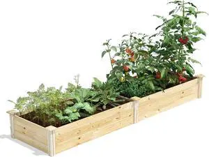 Greenes Fence Original Pine Raised Garden Bed, 2' x 8' x 10.5" - Made in USA with American Pine