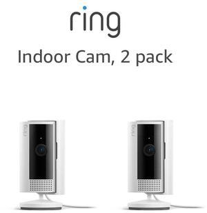 Ring Indoor Cam (2nd Gen) | latest generation, 2023 release | 1080p HD Video & Color Night Vision, Two-Way Talk, and Manual Audio & Video Privacy Cover | 2-pack, White