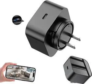 LIZVIE USB-C Charger 170° Wide Angle 1080P HD Charger Camera with Motion Detection, App Remote Control and 24/7 continuou.