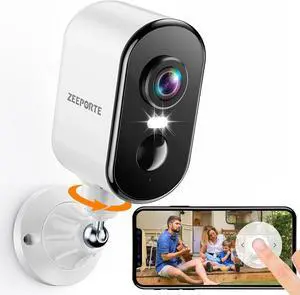 2K Security Cameras Wireless Outdoor, Pan Rotating 360° Battery Powered WiFi Camera with AI Motion Detection, Color Night Vision, Spotlight, Siren, 2-Way Talk, Waterproof, SD/Cloud Storage