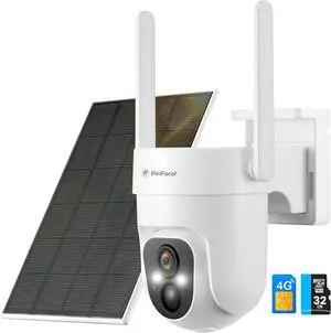 4G LTE Cellular Security Camera Wireless Outdoor, No WiFi Needed, 2K Color Night Vision, 360° View Pan/Tilt, 2 Way Talk, PIR Motion Sensor, Built-in SIM Card (Support Verizon/AT&T/T-Mobile)