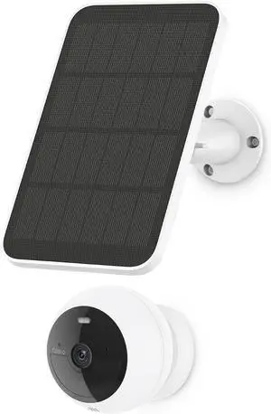 Gadpiparty Noorio Home Security System with B200 1080p Wireless Security Camera x1, Solar Panel x1, AI Motion Detection WiFi Indoor Camera, Color Night Vision, 2-Way Talk, Compatible with Alexa