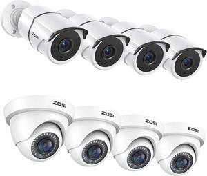 Gadpiparty ZOSI 8PK 1920TVL 1080P Security Camera 3.6mm Lens 2.0MP CCTV Camera Home Security Day Night Waterproof Camera for 720P/1080N/1080P/5MP/4K Analog DVR Systems