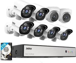 8CH Home Security Camera System, 8pcs Wired 3MP PoE IP Cameras for Outdoor and Indoor, One-Way Audio, 8 Channel NVR with 2TB HDD for 24-7 Recording, Night Vision 8CH Home Security Camera System, 8pcs Wired 3MP PoE IP Cameras for Outdoor and Indoor, One-Way Audio, 8 Channel NVR with 2TB HDD for 24-7 Recording, Night Vision
