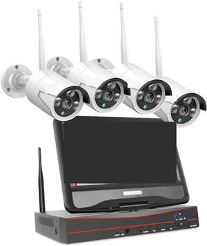 Gadpiparty 3MP Wireless Security Camera Kit Outdoor Waterproof IP Camera Surveillance CCTV System Set with 10" /12" Monitor 10CH NVR(None,10 inch LCD System)