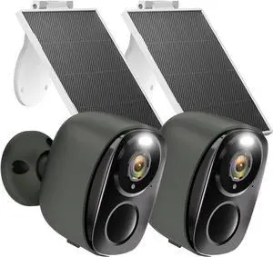 Security Cameras Wireless Outdoor - 2K Solar Powered Security Camera AI Motion Detection Audio WiFi Camera,Home Security,3MP Color Night Vision,IP66 Waterproof,PIR Alarm,2-Way Speak,SD/Cloud