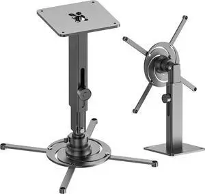 Projector Mount Wall with Multi-Hole Dgn, Adjustae Universal Projector Ceiling Mount for Home Theater, Office, Classroom, Heavy Duty Aluminum Projector Stand, Load 55 lbs - ack