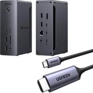 UGREEN Thunderbolt 4 Dock Bundle with UGREEN USB C to HDMI Cable (4K@60Hz) 6.6FT