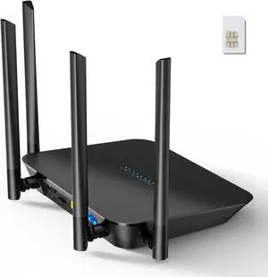 Unlocked 4G LTE Modem Router with SIM Card Slot, 300Mbps Mobile WiFi Hotspot Device Cellular Router Works with AT&T and T-Mobile, EC25-AFX Qualcomm Chipset, 5dBi High Gain Antennas
