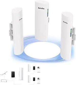 Point to Multipoint Outdoor Internet Long Range Wireless Bridge for Starlink Gen 3 Router, Starlink WiFi Extender, IP65 Waterproof, 5.8GHz 3KM 100Mbps with 16dBi High Gain Antenna, 3 Pack