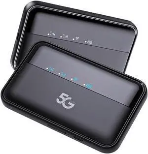 PUSOKEI Unlocked 5G Mobile Hotspot with 900Mbps Speed, 16 Devices Support, Portable WiFi for Travel Business Gaming