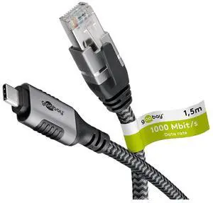 70755 USB-C to RJ45 Ethernet CAT 6 Cable for Stable Wired Internet Connection with Router/Modem/Network Switch/Replaces USB to RJ45 Adapter / 1 Gbps / 15 Meters