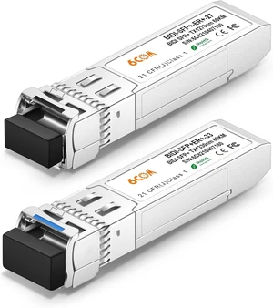 a Pair of 10G BiDi SFP+ Transceiver, 10GBase-BIDI 1270nm/1330nm SMF, up to 60km, Compatible with Cisco, Ubiquiti, Mikrotik, D-Link, Supermicro, Netgear and Other Open Switches a Pair of 10G BiDi SFP+ Transceiver, 10GBase-BIDI 1270nm/1330nm SMF, up to 60km, Compatible with Cisco, Ubiquiti, Mikrotik, D-Link, Supermicro, Netgear and Other Open Switches