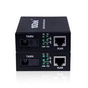 ipolex A Pair of Gigabit Ethernet Single-Mode SC Fiber Bidi Media Converter, Built-in BiDi SFP B LX Fiber Module, 1310/1550nm, SMF, up to 20KM, SC Fiber to 10/100/1000Base-TX (UTP/STP/Cat5e/Cat6 RJ45) ipolex A Pair of Gigabit Ethernet Single-Mode SC Fiber Bidi Media Converter, Built-in BiDi SFP B LX Fiber Module, 1310/1550nm, SMF, up to 20KM, SC Fiber to 10/100/1000Base-TX (UTP/STP/Cat5e/Cat6 RJ45)