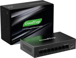 8 Port 2.5Gb Unmanaged Ethernet Switch with 10G SFP+,60Gbps Switching Capacity,Metal Fanless Multi-Gigabit Home Lab Setup Network Switch