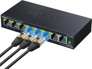 DualRateLED 8-Port 2.5GB Ethernet Switch, Higher Performance Multi-Gigabit Unmanaged Network Switch, Plug & Play, Fanless Silent Operation, Desktop/Wall Mount Metal Ethernet Splitter