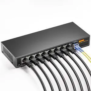 8-Port 2.5GB Ethernet Switch, Unmanaged 2.5G Gaming Network Switch | 8 x 2.5BASE-T Ports | 1 x 10G SFP+ | 60Gbps Switching Capacity | Plug & Play | Fanless Metal | Ethernet Splitter